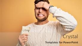  Presentation with blue eyes technology high tech - Cool new presentation theme with young-blond-romantic-man backdrop and a lemonade colored foreground