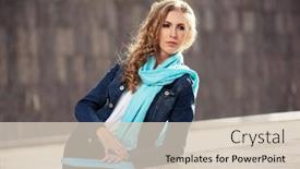  Presentation with blue business - Cool new slides with young-blonde-business-woman backdrop and a lemonade colored foreground