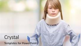  Presentation with young - PPT theme enhanced with young blonde child injured wearing background and a light blue colored foreground