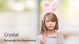  Presentation with young child brain development - Beautiful slide deck featuring young blonde child wearing easter backdrop and a lemonade colored foreground