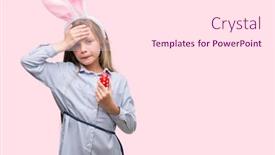  Presentation with angry child - Cool new PPT layouts with young-blonde-child-wearing-easter backdrop and a white colored foreground