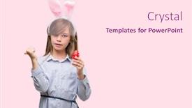 Presentation with easter - PPT layouts having young-blonde-child-wearing-easter background and a pink colored foreground