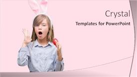  Presentation with young child brain development - Audience pleasing slides consisting of young-blonde-child-wearing-easter backdrop and a pink colored foreground