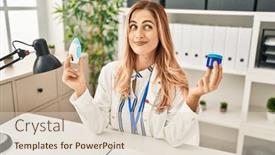  Presentation with breath - Slides having young-blonde-doctor-woman-holding background and a lemonade colored foreground