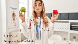  Presentation with puffing - Theme enhanced with young-blonde-doctor-woman-holding background and a lemonade colored foreground