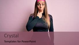  Presentation with woman sport - Beautiful slides featuring young-blonde-fitness-woman-wearing backdrop and a violet colored foreground