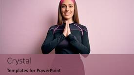 Presentation with forgiveness - Slide deck having young-blonde-fitness-woman-wearing background and a violet colored foreground