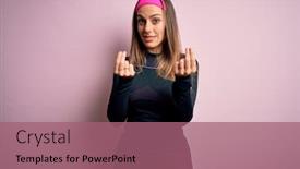  Presentation with salary - Audience pleasing presentation consisting of young-blonde-fitness-woman-wearing backdrop and a coral colored foreground