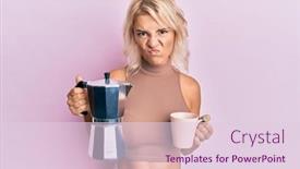  Presentation with drinking problem - Theme having young-blonde-girl-drinking-italian background and a lemonade colored foreground