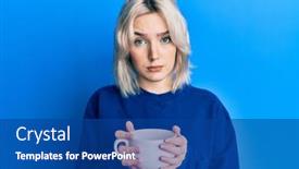  Presentation with drinking problem - Cool new slide set with young-blonde-girl-drinking backdrop and a ocean colored foreground