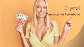  Presentation with blonde holding magnifying glass - Presentation design featuring young-blonde-girl-holding-10 background and a yellow colored foreground