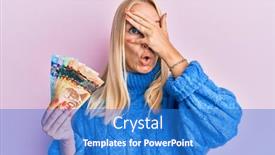  Presentation with canadian - Slide set with young-blonde-girl-holding-canadian background and a teal colored foreground