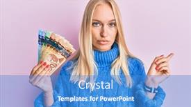  Presentation with canadian - PPT theme enhanced with young-blonde-girl-holding-canadian background and a teal colored foreground