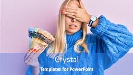  Presentation with sad girl - PPT layouts enhanced with young-blonde-girl-holding-canadian background and a teal colored foreground