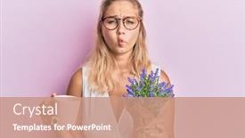  Presentation with tea plant - Cool new theme with young-blonde-girl-holding-cup backdrop and a coral colored foreground