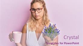  Presentation with tea plant - Colorful presentation theme enhanced with young-blonde-girl-holding-cup backdrop and a lemonade colored foreground