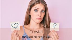  Presentation with heart - Audience pleasing slide deck consisting of young-blonde-girl-holding-heart backdrop and a coral colored foreground