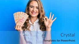  Presentation with mexican - Presentation design having young-blonde-girl-holding-mexican background and a cyan colored foreground