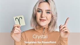  Presentation with paper - PPT layouts featuring young-blonde-girl-holding-paper background and a coral colored foreground