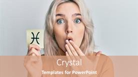  Presentation with zodiac - Beautiful slides featuring young-blonde-girl-holding-paper backdrop and a coral colored foreground