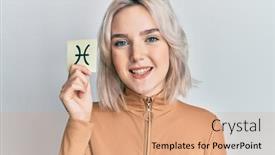  Presentation with paper - Audience pleasing theme consisting of young-blonde-girl-holding-paper backdrop and a coral colored foreground