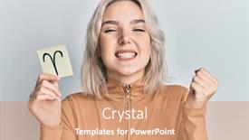  Presentation with zodiac - PPT layouts featuring young-blonde-girl-holding-paper background and a coral colored foreground