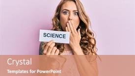  Presentation with paper - Slide deck consisting of young-blonde-girl-holding-paper background and a coral colored foreground