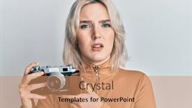  Presentation with vintage - Amazing presentation theme having young-blonde-girl-holding-vintage backdrop and a coral colored foreground