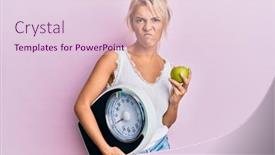  Presentation with weight - Presentation design consisting of young-blonde-girl-holding-weight background and a lemonade colored foreground