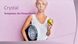  Presentation with blonde holding magnifying glass - Colorful presentation enhanced with young-blonde-girl-holding-weight backdrop and a lemonade colored foreground