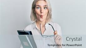  Presentation with book glasses - Beautiful presentation featuring young-blonde-girl-reading backdrop and a lemonade colored foreground