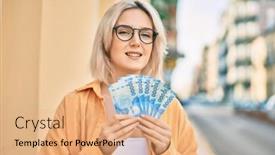  Presentation with chilean - Slide deck featuring young-blonde-girl-smiling-happy background and a coral colored foreground