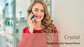  Presentation with college education happy smiling - PPT theme having young-blonde-girl-smiling-happy background and a soft green colored foreground