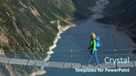 Presentation with refuge - PPT theme having young-blonde-girl-traversing background and a ocean colored foreground