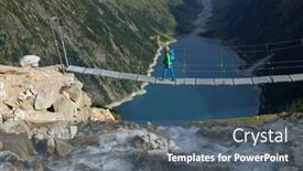  Presentation with refuge - PPT layouts enhanced with young-blonde-girl-traversing background and a ocean colored foreground