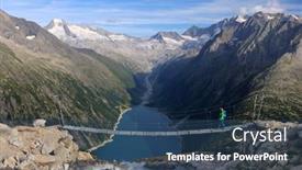  Presentation with refuge - Presentation design having young-blonde-girl-traversing background and a ocean colored foreground