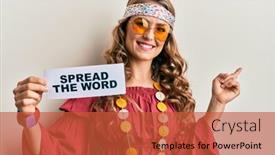  Presentation with bohemian - Slide deck enhanced with young-blonde-girl-wearing-bohemian background and a red colored foreground