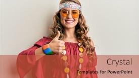  Presentation with bohemian - Presentation theme with young-blonde-girl-wearing-bohemian background and a red colored foreground