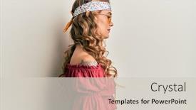  Presentation with bohemian - Audience pleasing presentation design consisting of young-blonde-girl-wearing-bohemian backdrop and a light gray colored foreground