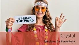  Presentation with bohemian - Cool new slides with young-blonde-girl-wearing-bohemian backdrop and a red colored foreground