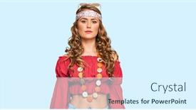  Presentation with bohemian - Audience pleasing presentation design consisting of young-blonde-girl-wearing-bohemian backdrop and a sky blue colored foreground