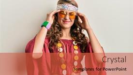  Presentation with bohemian - PPT theme with young-blonde-girl-wearing-bohemian background and a red colored foreground