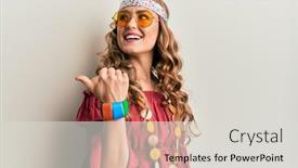  Presentation with bohemian - Slide deck consisting of young-blonde-girl-wearing-bohemian background and a light gray colored foreground