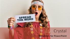  Presentation with bohemian - Theme having young-blonde-girl-wearing-bohemian background and a red colored foreground