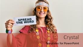  Presentation with bohemian - PPT layouts featuring young-blonde-girl-wearing-bohemian background and a red colored foreground