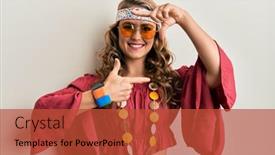  Presentation with bohemian - Theme enhanced with young-blonde-girl-wearing-bohemian background and a red colored foreground