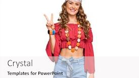  Presentation with bohemian - PPT theme enhanced with young-blonde-girl-wearing-bohemian background and a white colored foreground