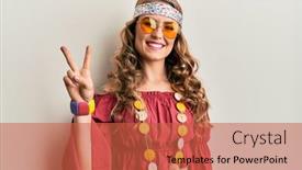  Presentation with bohemian - Amazing slide deck having young-blonde-girl-wearing-bohemian backdrop and a red colored foreground