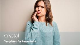  Presentation with winter blue - Presentation with young-blonde-girl-wearing-casual background and a light blue colored foreground