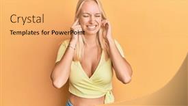  Presentation with deaf - Slide deck with young-blonde-girl-wearing-casual background and a yellow colored foreground